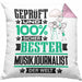 Musikjournalist Geschenk Lustiger Spruch für Musikjournalist Geschenkidee Bester Musikjournalist Der WeltKissen mit Füllung 40x40 (Grau) Rosa Trendation