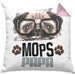 Mops Papa Besitzer Kissen mit Füllung 40x40 Geschenk Lustiger Spruch Geschenkidee Mops Liebhaber (Grau) Rosa Trendation