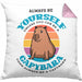 Kissen mit Füllung 40x40 Capybara-Spruch Geschenk für Capybara Liebhaber Geschenkidee (Grau) Rosa Trendation