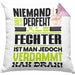 Fechter Geschenk Kissen mit Füllung 40x40 Lustige Geschenkidee für Fechter Geburtstag Niemand Ist Perfekt Aber Als Fechter Ist Man Nah Dran (Grau) Rosa Trendation