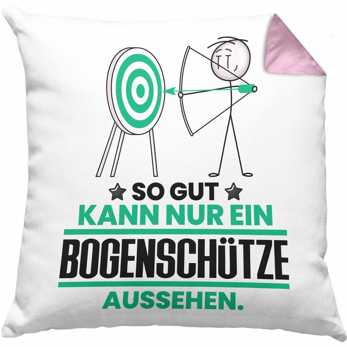 Bogenschütze Geschenk Kissen mit Füllung 40x40 So Gut Kann Nur Ein Bogenschütze Aussehen Geschenkidee (Grau) Rosa Trendation