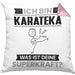 Karateka Kissen mit Füllung 40x40 Geschenk für Karateka Geburtstag Lustiger Spruch Was Ist Deine Superkraft (Grau) Rosa Trendation