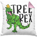 Tree Rex Kissen mit Füllung 40x40 Geschenk T-Rex Geschenkidee Jungs Weihnachten Dinosaurier Xmas (Grau) Rosa Trendation