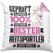 Reitsportler Geschenk Lustiger Spruch für Reitsportler Geschenkidee Bester Reitsportler Der WeltKissen mit Füllung 40x40 (Grau) Rosa Trendation
