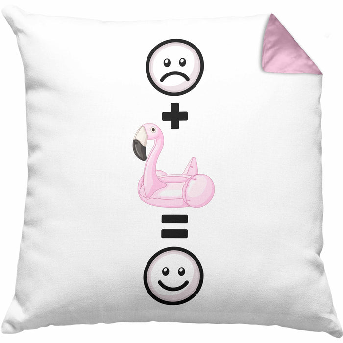 Pool Sommer Kissen mit Füllung 40x40 Geschenk für Sommer Fans Lustige Geschenkidee :( + Sommer = :) Geburtstag (Grau) Rosa Trendation