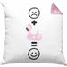 Pool Sommer Kissen mit Füllung 40x40 Geschenk für Sommer Fans Lustige Geschenkidee :( + Sommer = :) Geburtstag (Grau) Rosa Trendation