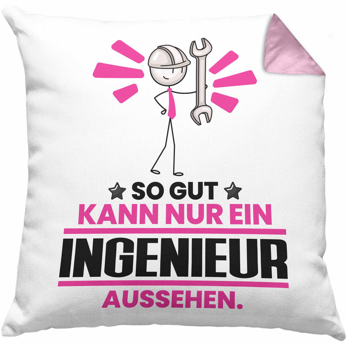 Ingenieur Geschenk Kissen mit Füllung 40x40 So Gut Kann Nur Ein Ingenieur Aussehen Geschenkidee (Grau) Rosa Trendation