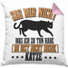 Lustige Kissen mit Füllung 40x40 für Katzenbesitzer Geschenk für Katzen-Mamas (Grau) Rosa Trendation