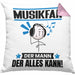 Musikfan Kissen mit Füllung 40x40 Geschenk für Musikfan Der Mann Der Alles Kann Geschenkidee zum Geburtstag (Grau) Rosa Trendation