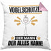 Vogelschützer Kissen mit Füllung 40x40 Geschenk für Vogelschützer Der Mann Der Alles Kann Geschenkidee zum Geburtstag (Grau) Rosa Trendation