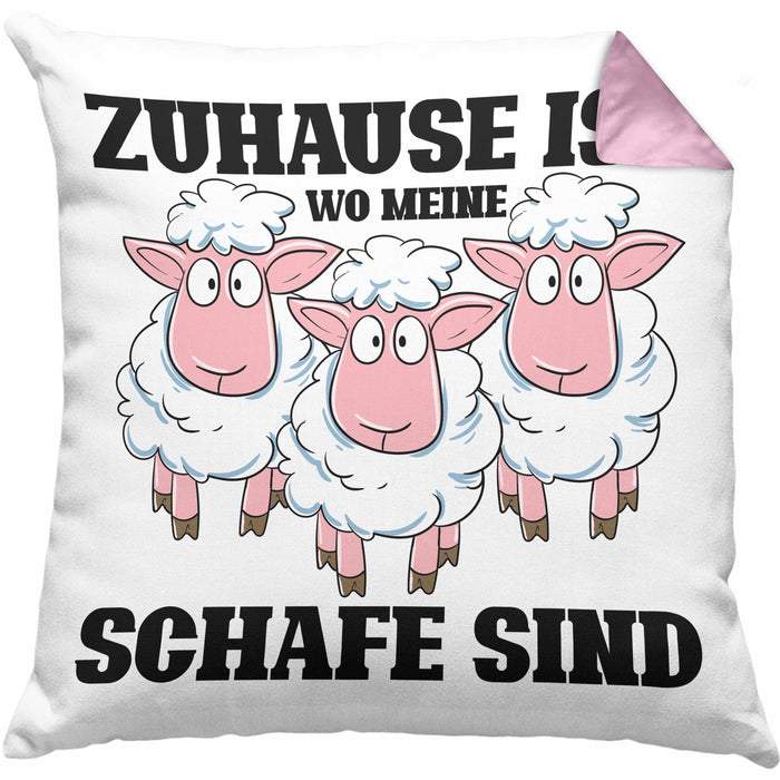 Lustige Kissen mit Füllung 40x40 Schaf Liebhaber Hirte Geschenk zum Geburtstag (Grau) Rosa Trendation