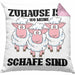 Lustige Kissen mit Füllung 40x40 Schaf Liebhaber Hirte Geschenk zum Geburtstag (Grau) Rosa Trendation
