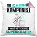 Komponist Kissen mit Füllung 40x40 Geschenk für Komponist Geburtstag Lustiger Spruch Was Ist Deine Superkraft (Grau) Rosa Trendation