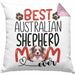 Australian Shepherd Mom Besitzerin Kissen mit Füllung 40x40 Geschenk Lustiger Spruch Geschenkidee Besitzerin Australian Shepherd Mama (Grau) Rosa Trendation