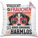 Berner Sennen Besitzerin Frauchen Kissen mit Füllung 40x40 Geschenk Lustiger Spruch Geschenkidee Vorsicht Vor Dem Frauchen (Grau) Rosa Trendation