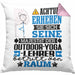 Outdoor-Yoga-Lehrer Geschenk Kissen mit Füllung 40x40 Lustiger Spruch Erheben Sie Sich Der Outdoor-Yoga-Lehrer Betritt den Raum (Grau) Rosa Trendation
