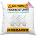 Synchronschwimmer Kissen mit Füllung 40x40 Geschenk Lustiger Spruch Geschenkidee für Synchronschwimmer Achtung Hochleistungs Synchronschwimmer Bei Der Arbeit (Grau) Rosa Trendation