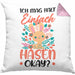 Hasen-Liebhaber Kissen mit Füllung 40x40 Geschenk Ich Mag Halt Einfach Hasen Okay Geschenkidee Mädchen (Grau) Rosa Trendation