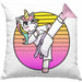 Karate-Kissen mit Füllung 40x40 Geschenk Kampfsport-Fans Jiu Jitsu Geschenkidee Einhorn Lustig Frauen (Grau) Rosa Trendation