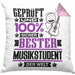 Musikstudent Geschenk Lustiger Spruch für Musikstudent Geschenkidee Bester Musikstudent Der WeltKissen mit Füllung 40x40 (Grau) Rosa Trendation