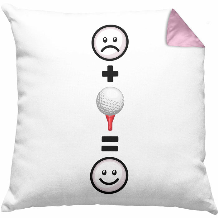 Golf Kissen mit Füllung 40x40 Geschenk für Golf-Spieler Lustige Geschenkidee :( + Golfball = :) (Grau) Rosa Trendation