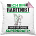 Harfenist Kissen mit Füllung 40x40 Geschenk für Harfenist Geburtstag Lustiger Spruch Was Ist Deine Superkraft (Grau) Rosa Trendation