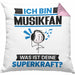 Musikfan Kissen mit Füllung 40x40 Geschenk für Musikfan Geburtstag Lustiger Spruch Was Ist Deine Superkraft (Grau) Rosa Trendation