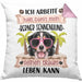 Berner Sennen Besitzer Kissen mit Füllung 40x40 Geschenk Lustiger Spruch Geschenkidee Ich Arbeite Hart Damit Mein Berner Sennen Seinen Traum Leben Kann (Grau) Rosa Trendation