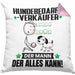 Hundebedarfsverkäufer Kissen mit Füllung 40x40 Geschenk für Hundebedarfsverkäufer Der Mann Der Alles Kann Geschenkidee zum Geburtstag (Grau) Rosa Trendation