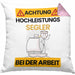 Segler Kissen mit Füllung 40x40 Geschenk Lustiger Spruch Geschenkidee für Segler Achtung Hochleistungs Segler Bei Der Arbeit (Grau) Rosa Trendation