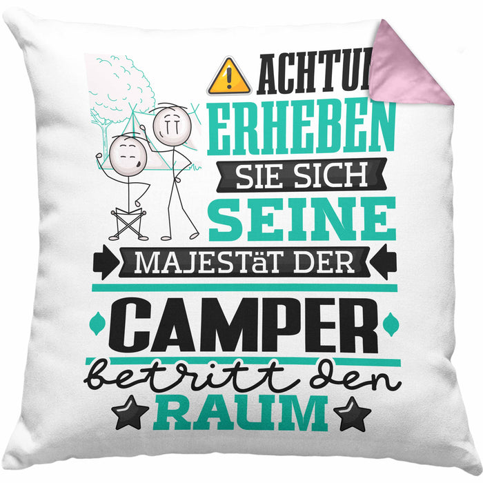camper sprüche Camper Geschenk Kissen mit Füllung 40x40 Lustiger Spruch Erheben Sie Sich Der Camper Betritt den Raum — TrendationStore