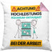 Aquarium-Enthusiast Kissen mit Füllung 40x40 Geschenk Lustiger Spruch Geschenkidee für Aquarium-Enthusiast Achtung Hochleistungs Aquarium-Enthusiast Bei Der Arbeit (Grau) Rosa Trendation