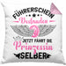 Führerschein Bestanden Kissen mit Füllung 40x40 Geschenk Frauen Mädchen Prinzessin Geschenk zum Bestandenden Führerschein (Grau) Rosa Trendation