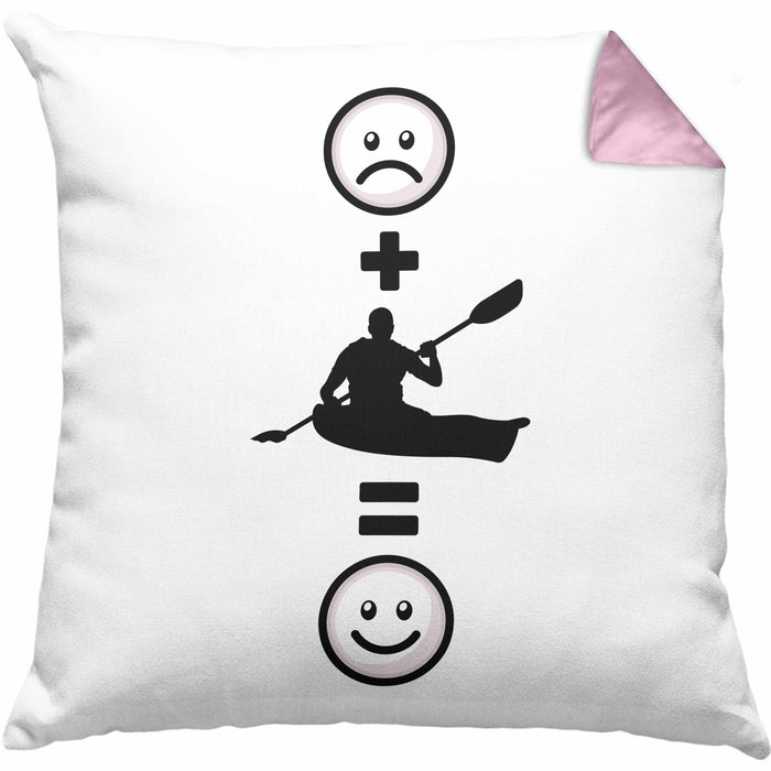 Kajak Kissen mit Füllung 40x40 Geschenk für Kajakfahrer :( + Kajak = :) Lustige Geschenkidee Geburtstag (Grau) Rosa Trendation