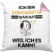 Songwriter Geschenk Kissen mit Füllung 40x40 Lustiger Spruch Ich Bin Songwriter Warum Weil Ich Es Kann Geschenkidee Bester Songwriter Geburtstag (Grau) Rosa Trendation