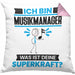 Musikmanager Kissen mit Füllung 40x40 Geschenk für Musikmanager Geburtstag Lustiger Spruch Was Ist Deine Superkraft (Grau) Rosa Trendation