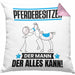Pferdebesitzer Kissen mit Füllung 40x40 Geschenk für Pferdebesitzer Der Mann Der Alles Kann Geschenkidee zum Geburtstag (Grau) Rosa Trendation