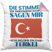Türkei Kissen mit Füllung 40x40 Urlaub Heimat Geschenk Spruch Türke Geschenkidee (Grau) Rosa Trendation