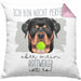 Rottweiler Besitzer Kissen mit Füllung 40x40 Geschenk Lustiger Spruch Geschenkidee Besitzerin Ich Bin Nicht toll Aber Mein Rottweiler Ist Es (Grau) Rosa Trendation
