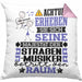 Straßenmusiker Geschenk Kissen mit Füllung 40x40 Lustiger Spruch Erheben Sie Sich Der Straßenmusiker Betritt den Raum (Grau) Rosa Trendation