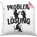 Maler Kissen mit Füllung 40x40 Geschenk für Künstler Maler Männer Geschenkidee Problem und Lösung Malen (Grau) Rosa Trendation