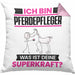 Pferdepfleger Kissen mit Füllung 40x40 Geschenk für Pferdepfleger Geburtstag Lustiger Spruch Was Ist Deine Superkraft (Grau) Rosa Trendation