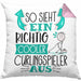 Curlingspieler Kissen mit Füllung 40x40 Geschenk So Sieht Ein RIchtig Cooler Curlingspieler Aus Geschenkidee Lustiger Spruch Geburtstag Curling Spieler (Grau) Rosa Trendation