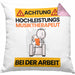 Musiktherapeut Kissen mit Füllung 40x40 Geschenk Lustiger Spruch Geschenkidee für Musiktherapeut Achtung Hochleistungs Musiktherapeut Bei Der Arbeit (Grau) Rosa Trendation