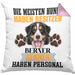 Berner Sennen Besitzer Kissen mit Füllung 40x40 Geschenk Lustiger Spruch Geschenkidee Besitzerin Berner Sennen Haben Personal (Grau) Rosa Trendation