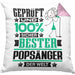 Popsänger Geschenk Lustiger Spruch für Popsänger Geschenkidee Bester Popsänger Der WeltKissen mit Füllung 40x40 (Grau) Rosa Trendation