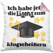 Bachelor Geschenk Abschluss Kissen mit Füllung 40x40 Spruch Master Abitur Abi Graduation Bestanden Prüfung (Grau) Rosa Trendation