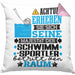 Schwimmsportler Geschenk Kissen mit Füllung 40x40 Lustiger Spruch Erheben Sie Sich Der Schwimmsportler Betritt den Raum (Grau) Rosa Trendation
