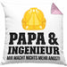 Ingenieur Papa Kissen mit Füllung 40x40 Gadget Geschenk Ingeneur Geschenkidee (Grau) Rosa Trendation