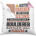 Boulderer Geschenk Kissen mit Füllung 40x40 Lustiger Spruch Erheben Sie Sich Der Boulderer Betritt den Raum (Grau) Rosa Trendation